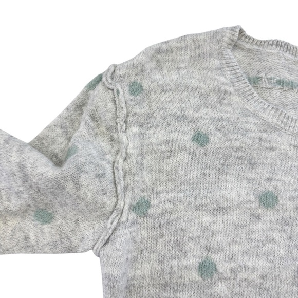 H&M Grey Wool Blend Polka Dot Sweater M - Picture 4 of 7